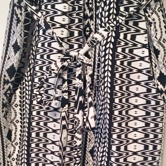 BCX Black and White Tribal Print Jumpsuit - Picture 4 of 6